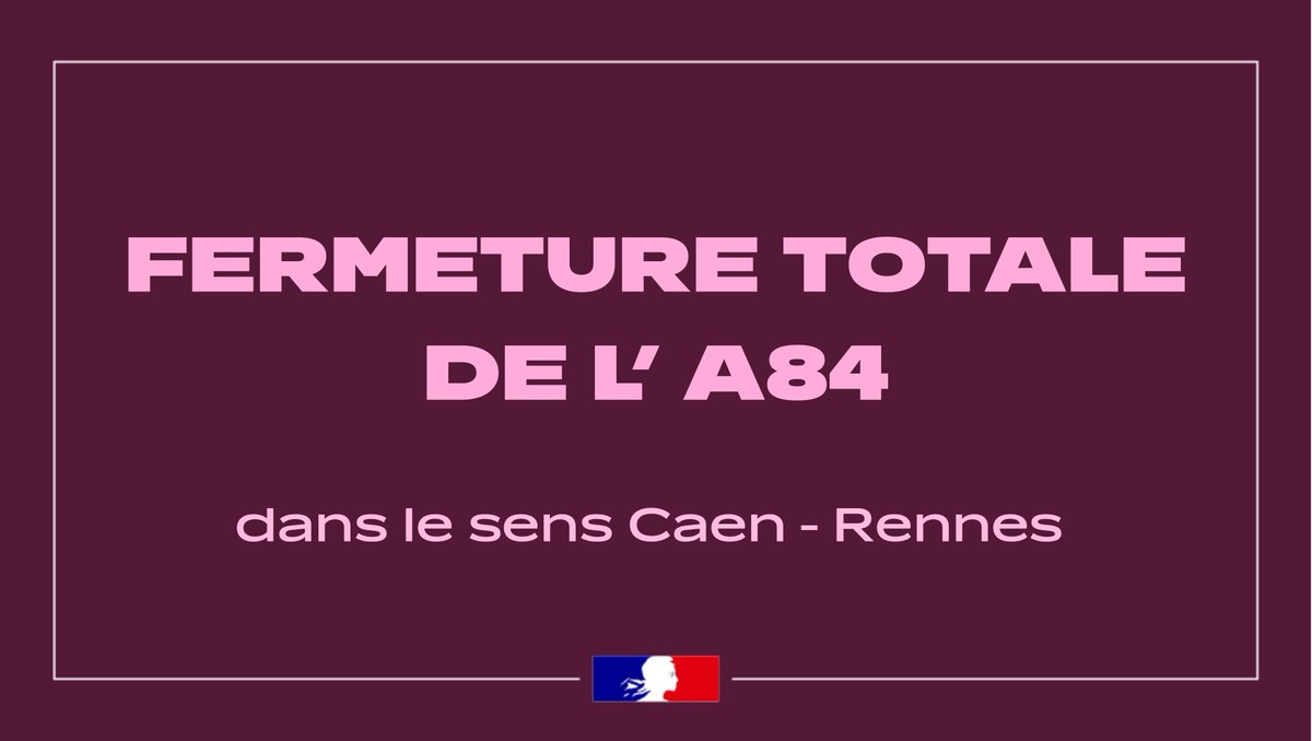 Image de Préfet de la Manche - 🚨 #InfoTrafic Un accident impliquant un PL et une VL s’est produit sur l’A84, dans le sens Caen➡️ R