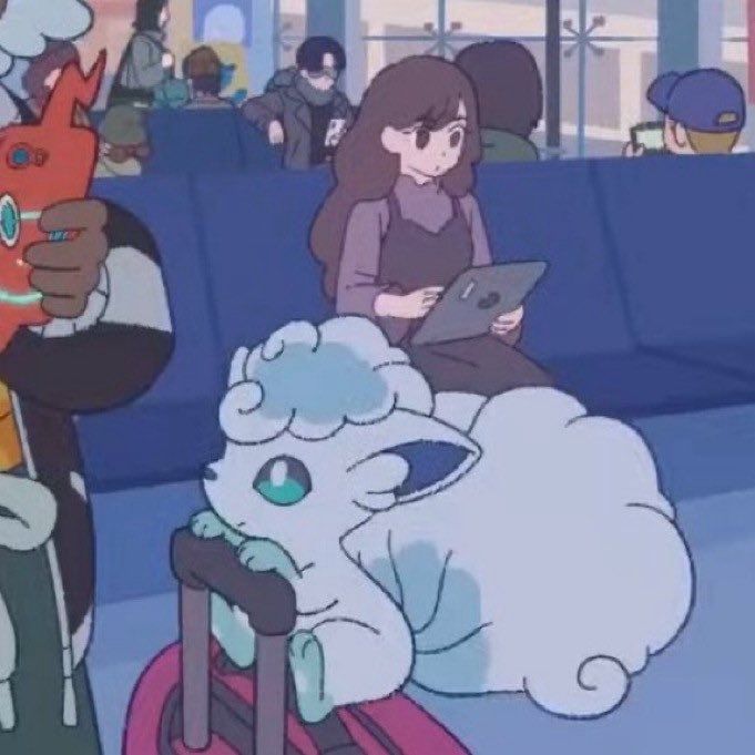 PKMN_twt's tweet photo. Alolan Vulpix sitting on a suitcase https://t.co/gdFZ5jKRt6