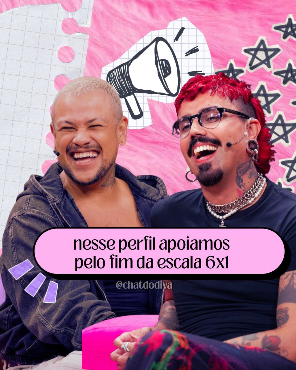 chatdodiva's tweet photo. Como adm da página, sei que muita gente me acompanha pelo meu trabalho aqui, e por isso acho importante usar minha voz em causas que impactam tantas vidas. Apoio o fim da escala 6x1, porque todo trabalhador merece uma rotina mais justa e humana. https://t.co/BnLKL30QKd