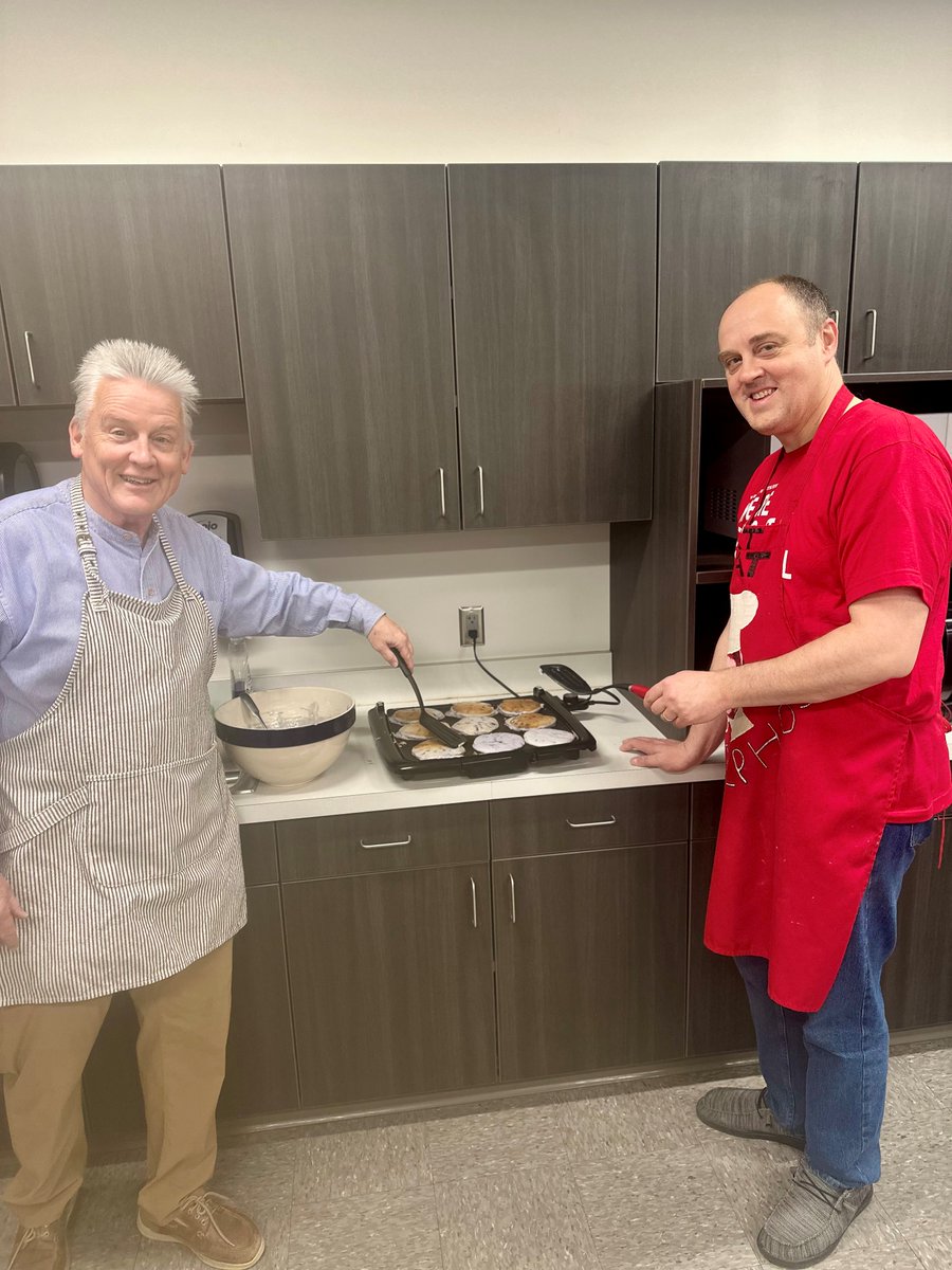 LancasterCoAtty's tweet photo. A couple days late but not a pancake short!We celebrated Administrative Professionals Day this morning w attorneys flipping flapjacks &amp; answering phones while staff enjoyed a hot breakfast. Staff play an essential role in keeping this office functioning, carrying out our mission! https://t.co/f63Jn0y3Hz