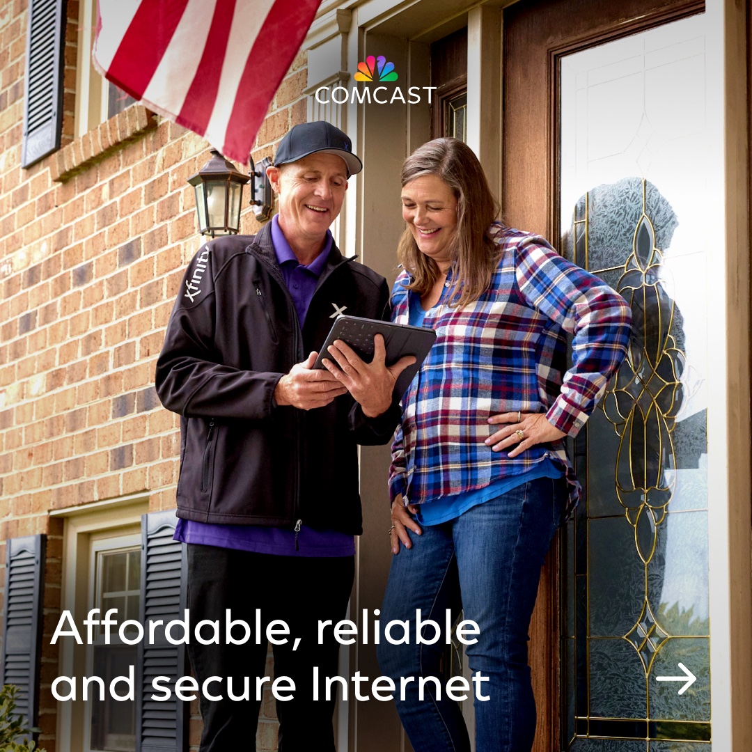 comcast's tweet photo. We’re delivering affordable, reliable, and secure internet with best-in-class WiFi and simple, all-in pricing guaranteed for five years – helping Americans stay connected to what matters most, today and for decades to come.