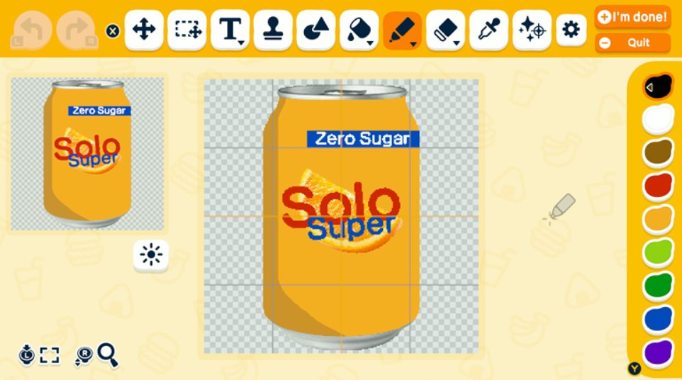 Mino96Art's tweet image. (1 / 2)
You can also make food
so natrually I had to make a famous soda we have here in Norway: Solo Super
there's also the regular Solo
but Solo Super is the Sugar free version

#TomodachiLife #TomodachiLifeLivingtheDream #NintendoSwitch #NintendoSwitch2 #Mii #Art