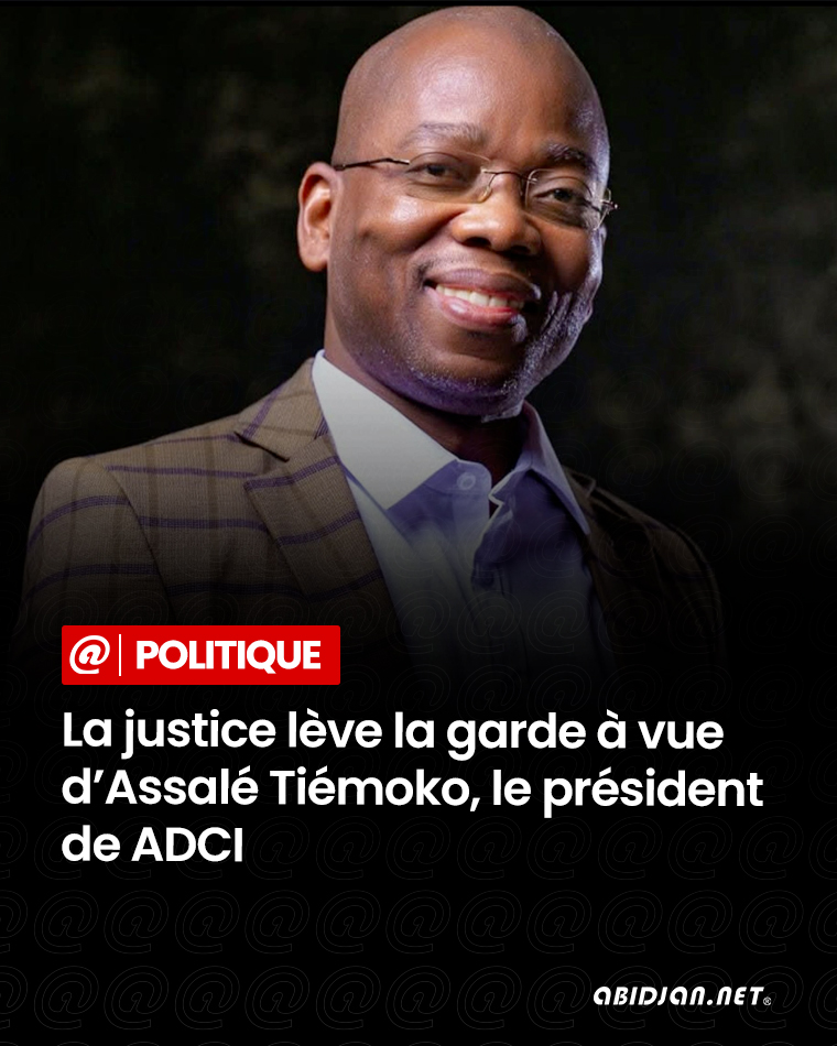 abidjan_net's tweet image. #Politique 👉 news.abidjan.net/articles/74769…
Le président de l'ADCI, Antoine Assalé Tiémoko, placé en garde à vue dans la matinée du 23 avril 2026 après une longue audition à la préfecture de police d’Abidjan la veille, a été notifié de la levée de cette garde à vue ce même jour à 17h