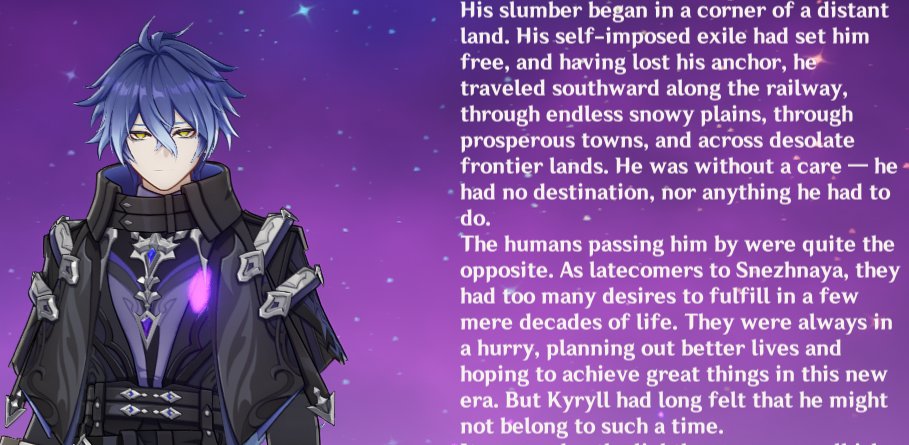 #loretalk
"He traveled southward along the railway" did seemed like Flins walked along the rail tracks out of Snezhnaya. However, checking the CN version, it's rather ambiguous, though I'm certain he took the train because the context of vast distances, and endless snowscape.