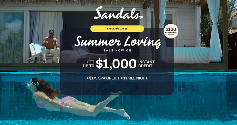 tropicalitytips's tweet image. Get up to $1,000 + get 1 FREE night + $175 spa credit at Sandals. ☀️💦
Check it out: tinyurl.com/sndlsale
#vacations #allinclusive #couplesonly #couplesretreat