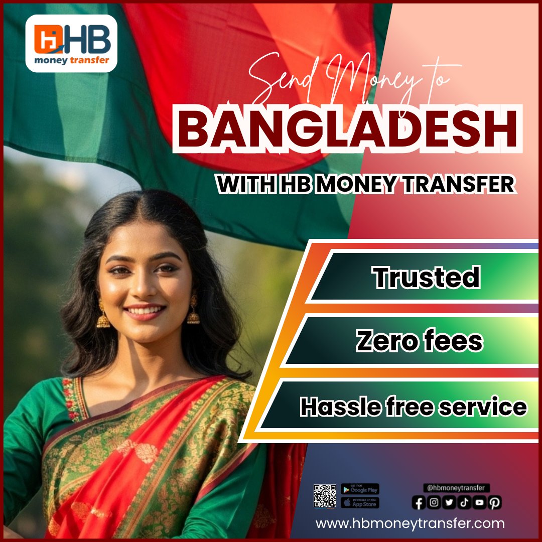 HBMoneyTransfer's tweet photo. Your trusted bridge to Bangladesh for quick, safe, and seamless money transfers with HB Money Transfer. Download the app or send money now.

#HBMoneyTransfer #Bangladesh #SendMoneyToBangladesh #Remittance #FastTransfer #SecurePayments #BestRates https://t.co/RQih3wVvvV