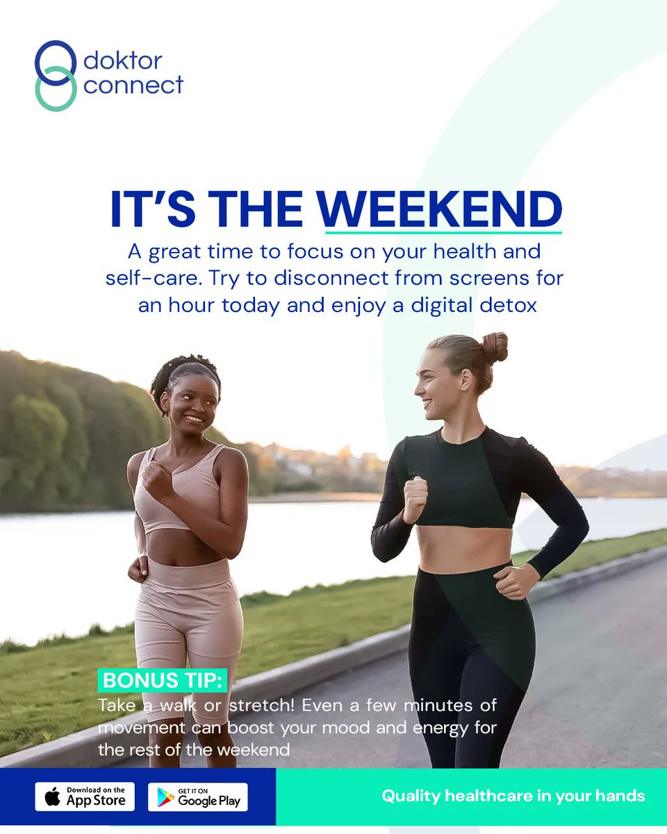 DoktorConnect's tweet photo. It’s the weekend!
Time to unplug, recharge, and show your body some love💙

#weekend #wellnessandgrowth #DoktorconnectCares #youfirst https://t.co/zxQWjEuEDq