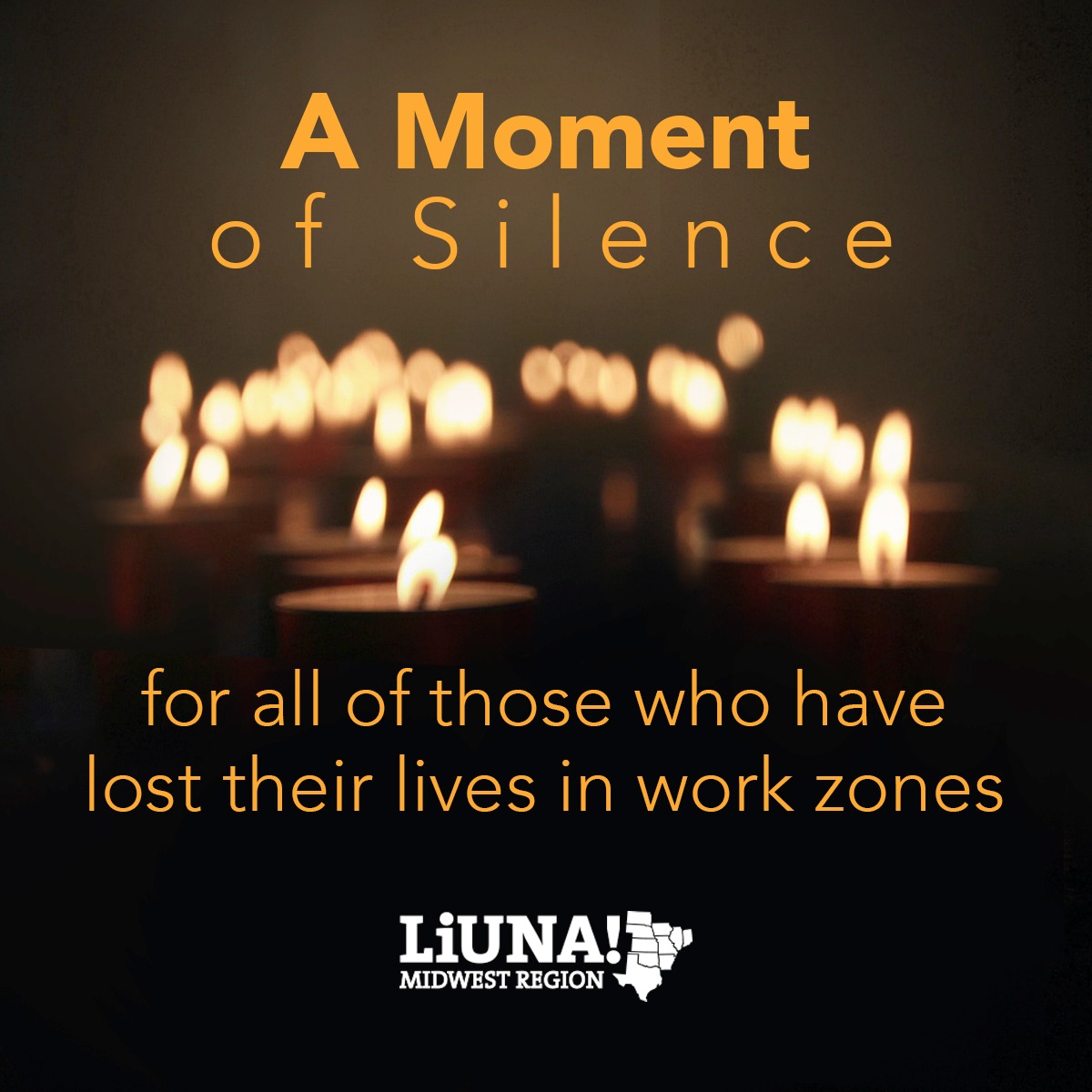LIUNAmidwest's tweet photo. For #WorkZoneAwarenessWeek, we ask that you please take a moment of silence today at 12pm CT to honor all of those who have lost their lives in the line of work. And please remember, SAFE actions SAVE lives.
#MomentOfSilence #WorkZoneSafety #NWZAW #SlowDown #DriveSmart #LIUNA https://t.co/kVpCX849Cp