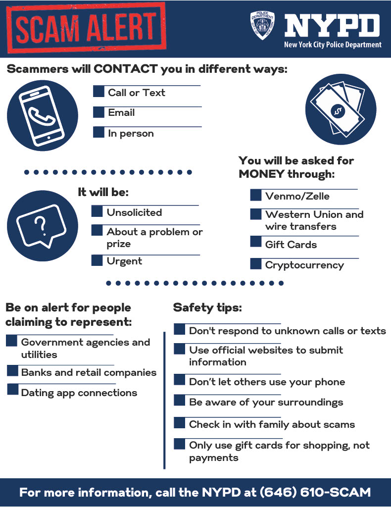 NYPD107Pct's tweet image. 🚨 Don’t let scams steal your success! Stay sharp: verify sources, trust your instincts, and never share sensitive info. Protect your career! 💼🔒 #ScamAlert