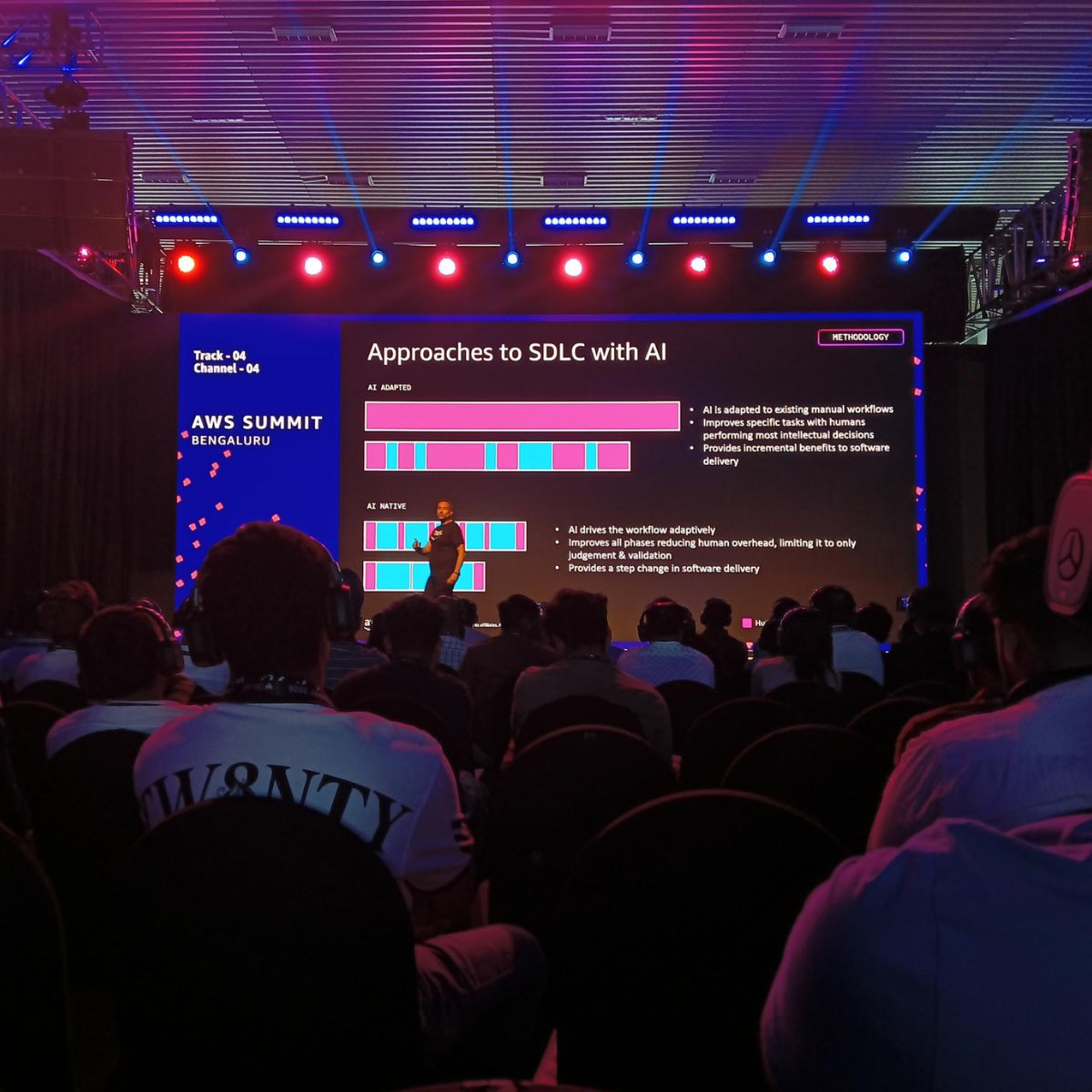 vfirstt's tweet photo. 2 days at the AWS Summit Bengaluru 2026
→ Insights
→ Hands-on learning
→ Real-world AI + cloud innovation
Learning isn’t optional.
It’s how we stay relevant.
#AWSSummit #AI #Cloud #LearningCulture #vfirstt https://t.co/1n3iZjOXzc