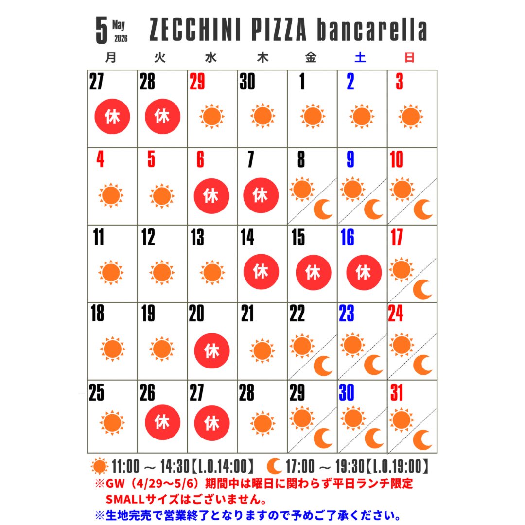 ZECCHINI PIZZA bancarella tweet media
