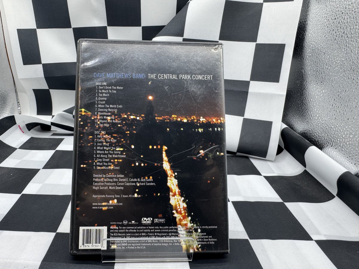 WilliamJGraham's tweet image. Check out Dave Matthews Band  The Central Park Concert (DVD) 2-disc Set ebay.us/m/jWQjYg #eBay via @eBay 
The set is used, and the case shows some signs of wear.
The Dave Matthews Band: The Central Park Concert is a 2-disc DVD set featuring a music video of the band's live