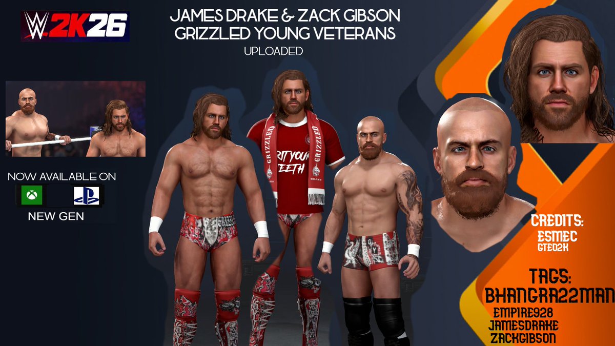 Bhangra94877286's tweet photo. .@ZackGibsonGYV James Drake, .@KCwrestles .@AJFrancis410 caws  WWE 2K26 uploaded, .
@Tete2k 4 face pic assist, GYV vets thz .@3mpire928 4 gyv logos, AJ collab .@KingEmpire345 more nxt tweet .@ElementGamesTV
.@Smacktalks .@BigChrisSpirito .@KayfabeConcepts
.@WhatsTheStatus https://t.co/egvH699b2S