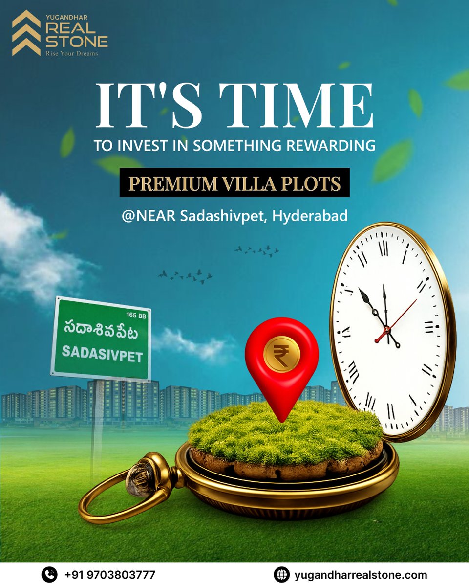 YugandharPlots's tweet image. Now is the time to invest.

Premium villa plots near Sadashivpet high growth, high potential. Secure today, grow tomorrow ⏳

📞 +91 9703803777  

📷 yugandharrealstone.com 

 

#SadashivpetPlots #RealEstateInvestment #HyderabadRealEstate