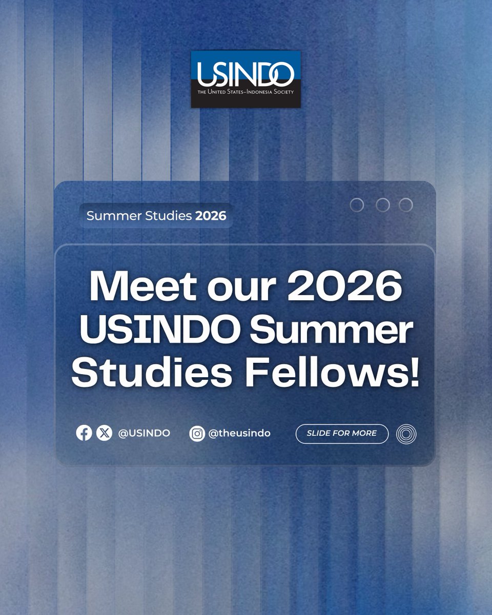 USINDO's tweet image. Meet the 2026 USINDO Summer Studies Fellows

12 outstanding American students are heading to Yogyakarta and Jakarta for a 10 week immersive program in language and culture 🇺🇸🇮🇩

#USINDOSummerStudies2026 #StudyAbroad #CulturalExchange