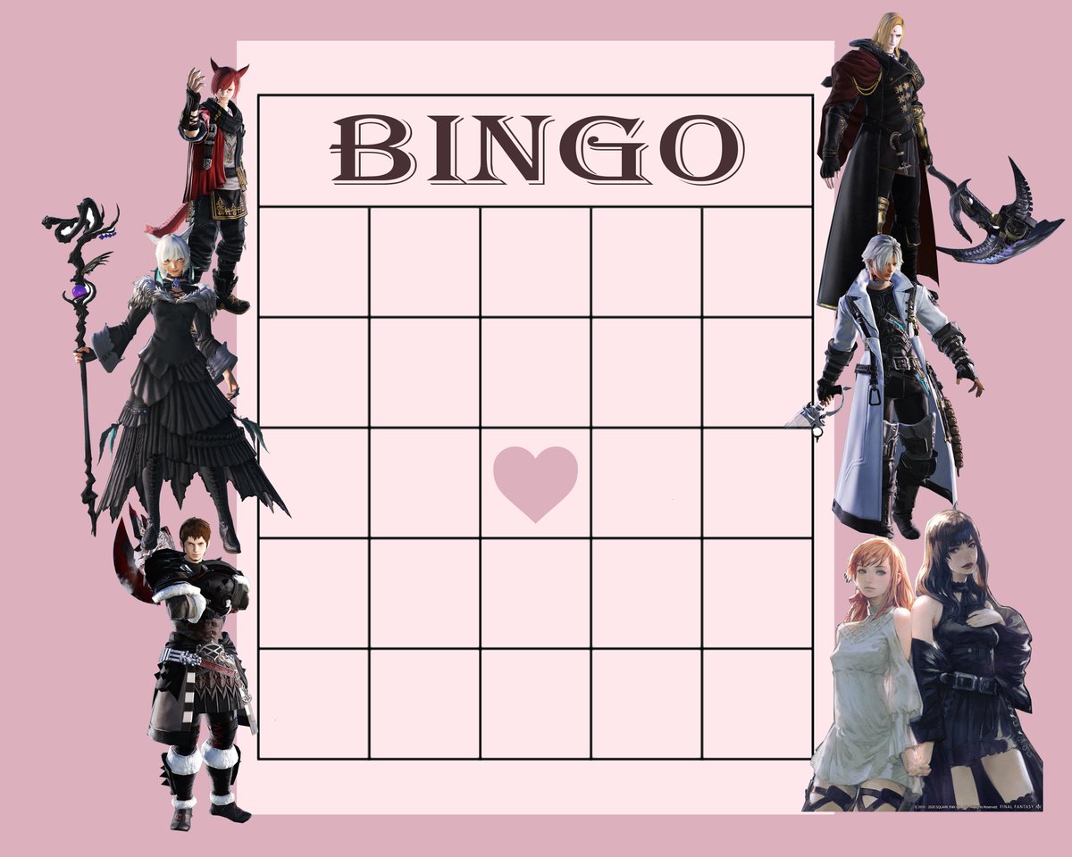 jaezter's tweet photo. #ffxiv my card with bingo card template https://t.co/DWxINDuit5