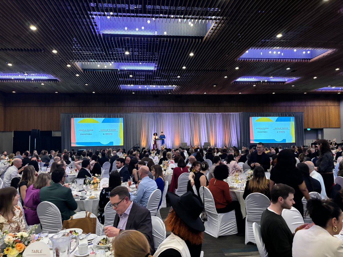 RBCConvCtreWpg's tweet photo. Last night we welcomed @EDWinnipeg  and @TravelManitoba for the 4th Annual Tourism Awards🏆

It was a wonderful evening celebrating the people, organizations, and experiences that continue to shape and elevate Manitoba’s vibrant tourism industry. A great reminder of the passion, innovation, and pride that exists across our city, and province.

Congratulations to all of this year’s winners & nominees!👏