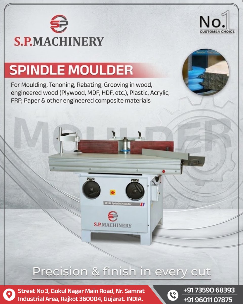 SPmachinery1222's tweet image. 🔥 Upgrade Your Craft with Precision Power! 🔥

Don’t just work… create masterpieces.
📞 Call Now: +91 73590 68393 | +91 96011 07875
#SpindleMoulder #WoodworkingMachine #PrecisionTools #IndustrialMachinery #Craftsmanship #PowerTools #SmartManufacturing #WoodworkIndia