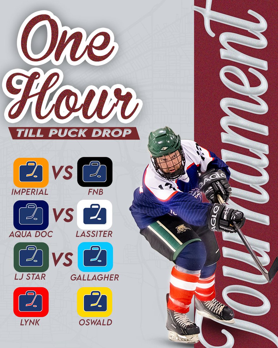 HPIBorg's tweet image. We are just one hour from the drop of the puck on our 7th Annual Charity Tournament! We have four action-packed games tonight, starting with Imperial (Orange) vs FNB (Black) at 7:00 pm.

#network #learn #giveback