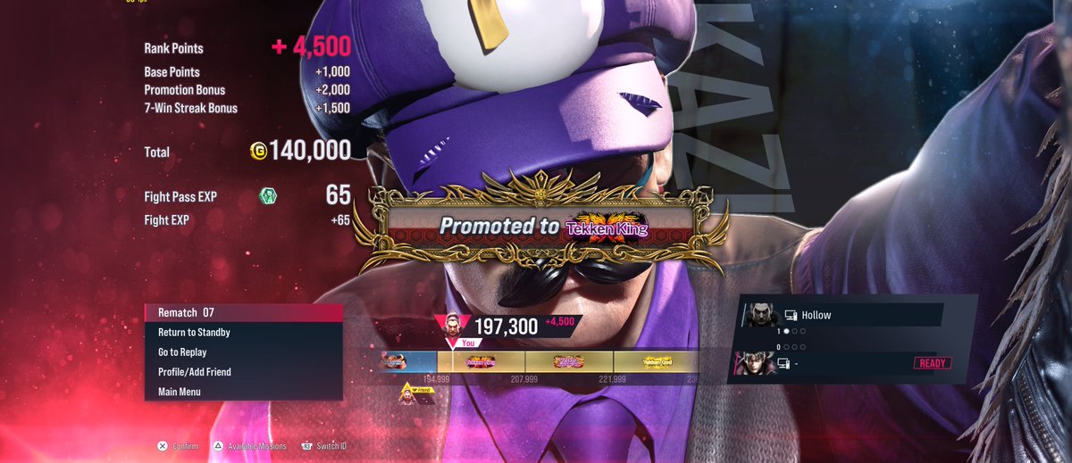 Hollow118_'s tweet photo. Last night I hit Tekken King with Kazuya and a couple days back hit it with Lee! Really proud of myself! I know the rank changes for S3 made the climb shorter, but it was great fighting a lot of Tekken Kings + Emperors with these two and learning from them during the climb! https://t.co/AIvKOx4s6z