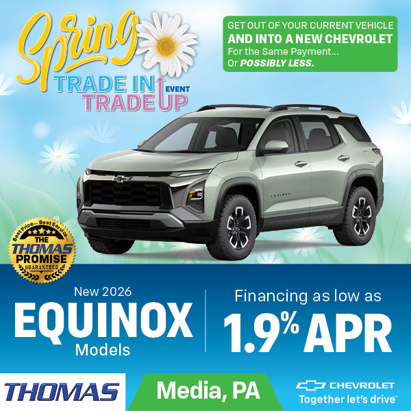 ThomasChev's tweet photo. Spring into savings 🌼🚗
Trade in your current ride and upgrade for the same payment… or possibly even less.
🔗 https://t.co/AOwkf53SHt
.
.
.
#SpringSales #TradeInTradeUp #CarDeals #AutoSavings #DriveNew #ChevyDeals https://t.co/99qHlqIC5m