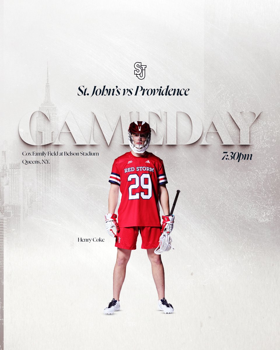 StJohnsLax's tweet image. FRIDAY NIGHT FINALE 🔥

🆚 Providence
⏰ 7:30 p.m.
🏟️ Cox Family Field at Belson Stadium
📺 bit.ly/4vF0Kh0
📊 bit.ly/48FBopF

#RedStorm