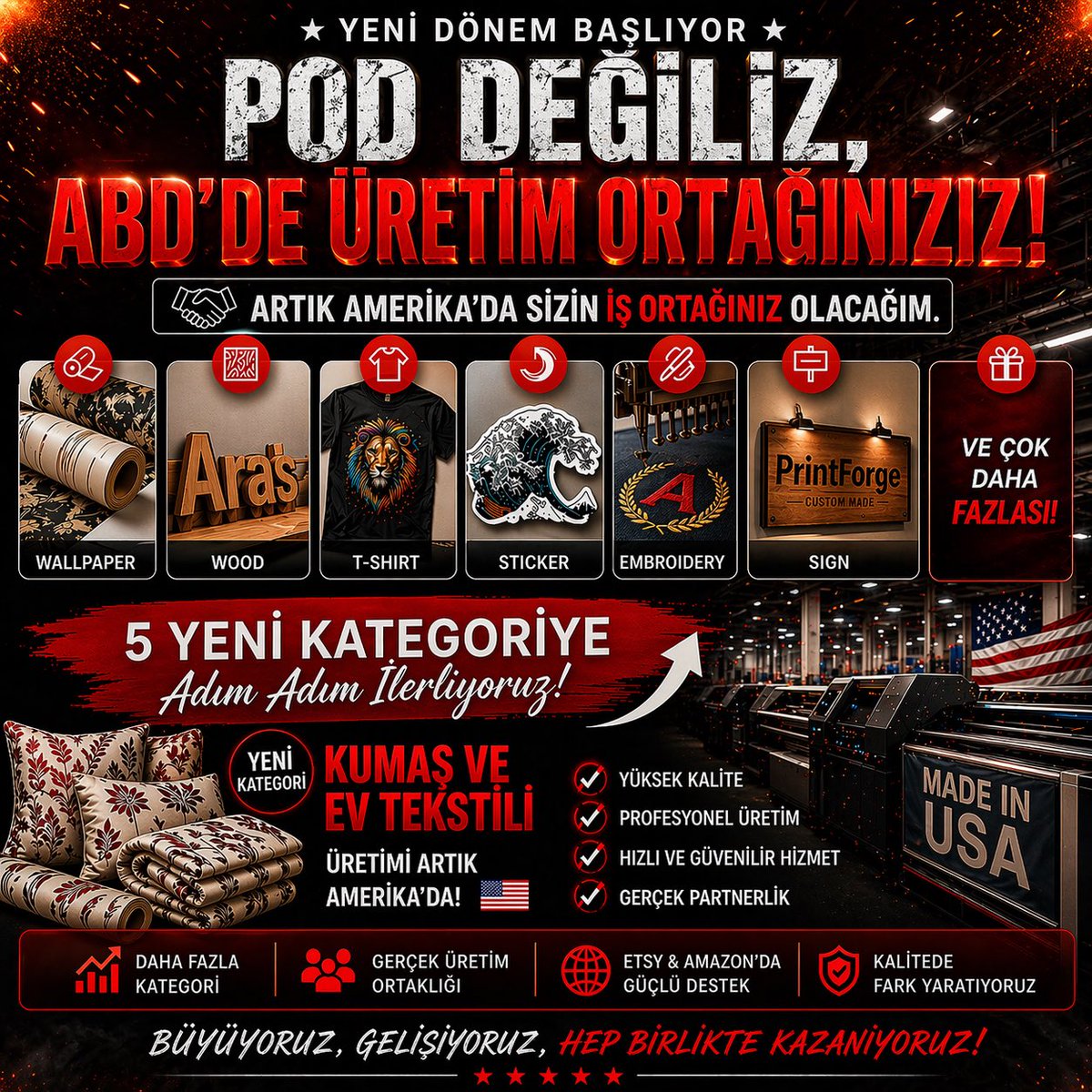 Türkiye’den Etsy’de satış yapıyorsun.
Tasarımın güzel. Mağazan açık. Siparişler geliyor.
Ama şu an aklının bir köşesinde şu soru var:

“Bu ürün Amerika’ya ne zaman ulaşır?”

Çünkü Türkiye’den göndermek demek;
kargo süresi demek, gümrük demek, müşteri şikayeti demek, yorum silmek