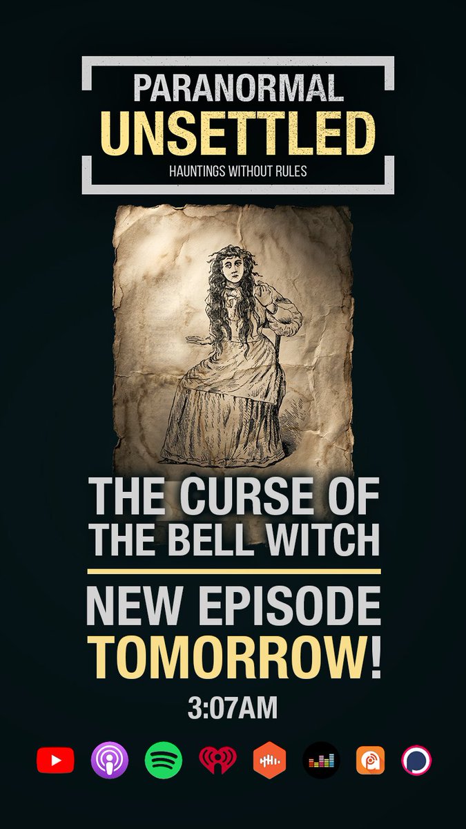 JohnnyFNClash's tweet image. Something tormented a family for years… and no one could stop it. The Bell Witch case is one of the most disturbing hauntings in American history. 

New episode drops tomorrow.

🔗links.paranormalunsettled.com
#bellwitch #paranormal #scary #haunted #ghosts