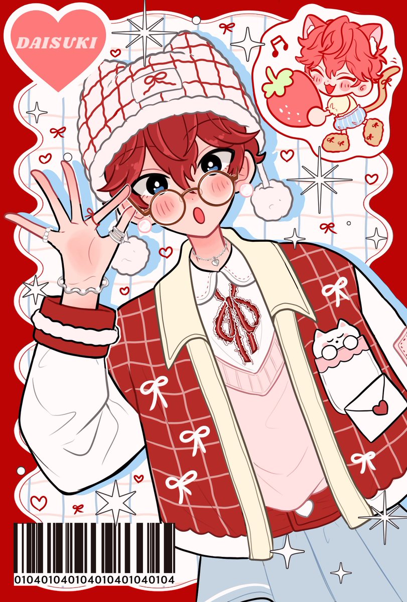 _KnnKbtK_'s tweet photo. イベラン中に描いた一彩🐈🍓 https://t.co/teoNrPKpL6
