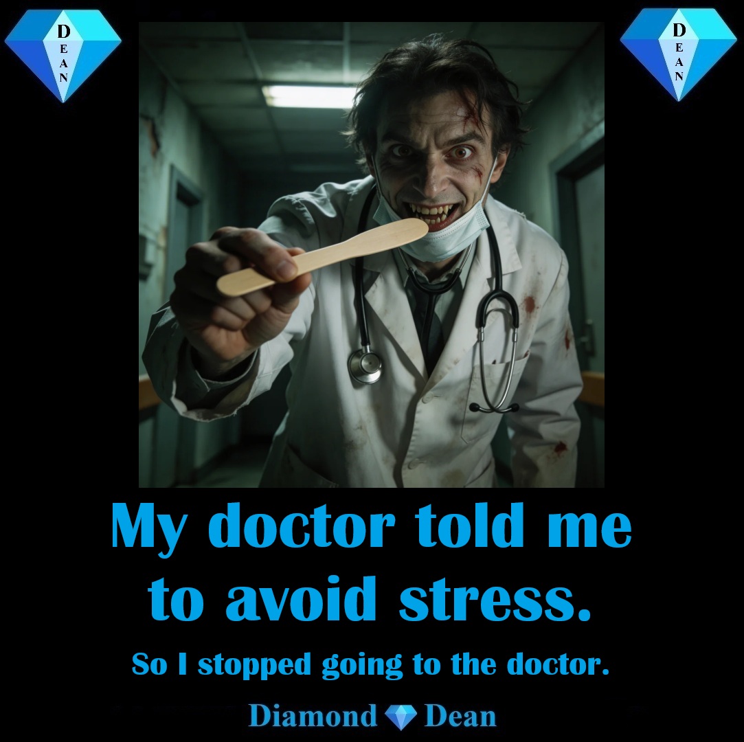 DeanBurkey's tweet image. I stopped going to the doctor, but I still see the nurse.
#DeanSays #DeanMemes #Comedy #Doctors #Stress #MentalHealthAwareness 
Love Love Songs? Enjoy Dean Burkey Presents: “Love Around the World” on iTunes:
itunes.apple.com/album/id188603…
&amp;amp; Spotify:
open.spotify.com/album/2KNshSaV…
😎🖖❤️