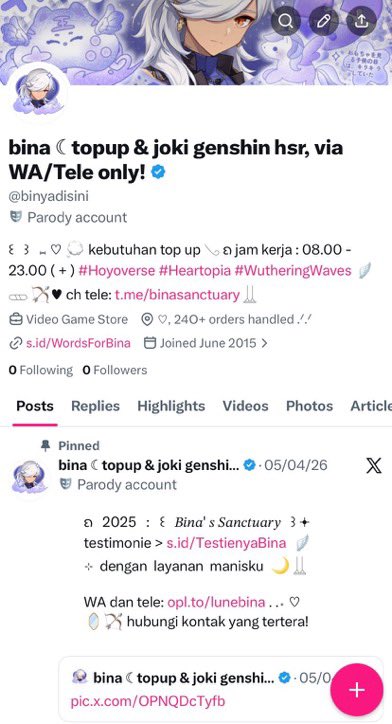 celiné :: topup & piloting genshin hsr 🪻 tweet media