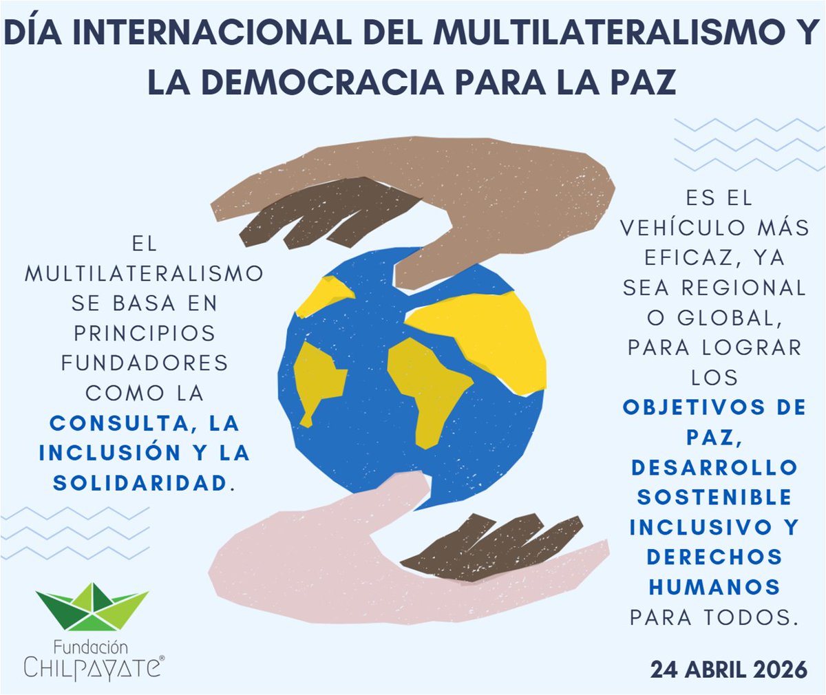 FundChilpayate's tweet photo. El #DíaInternacionalDelMultilateralismoYLaDemocraciaParaLaPaz🕊️ nos recuerda la importancia de concretar acuerdos entre naciones para solucionar conflictos de manera pacífica y resolver problemas grandes que afectan a todos🌎.
#chilpayatesenacción💚🙋‍♀️🙋‍♂️ https://t.co/Fgf30zOF3Y