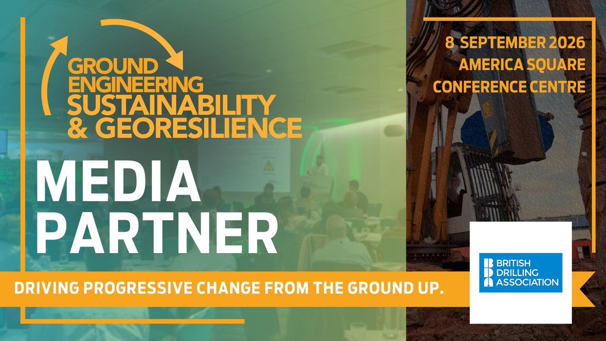 britishdrilling's tweet photo. The BDA is pleased to support GE Sustainability &amp; Resilience 2026, taking place on 8 September in London.

An event focused on practical sustainability, resilience and infrastructure delivery.

15% discount for BDA members off tickets.

Visit - https://t.co/9coOK6OG1S https://t.co/OXp1H7aInk