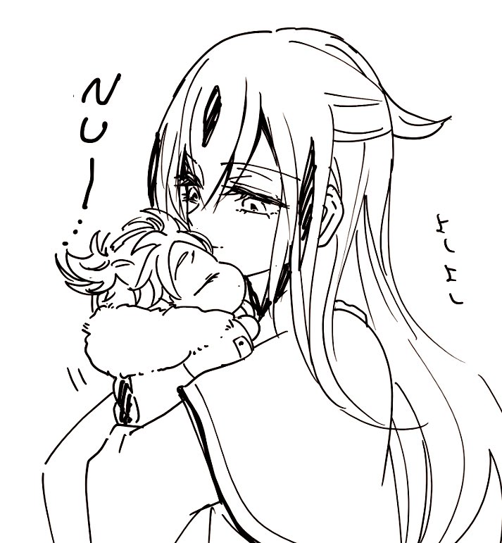 夜泣きするぬいのぶをあやす景虎ちゃん（晴景）