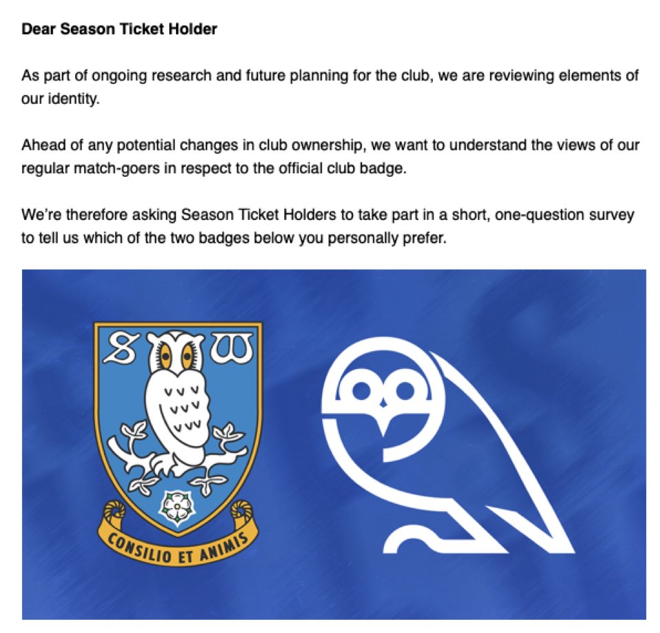 LeagueOne25's tweet image. Sheffield Wednesday season ticket holders have to answer what badge is best

What would your answer be?🤔 🦉 

#swfc #wawaw