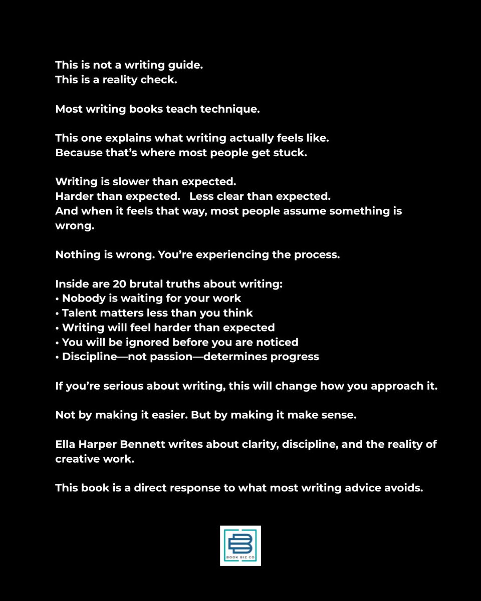 BookBizCo's tweet image. Read more at 👇

Amazon India:
amazon.in/dp/B0GX16BR7R/

Amazon US:
amazon.com/dp/B0GX16BR7R/

20 Brutal Truths For Writers: Why Writers Struggle, Quit, or Stay Stuck — and What Actually Works

#writerscommunity #writingcommunity #writer #writing