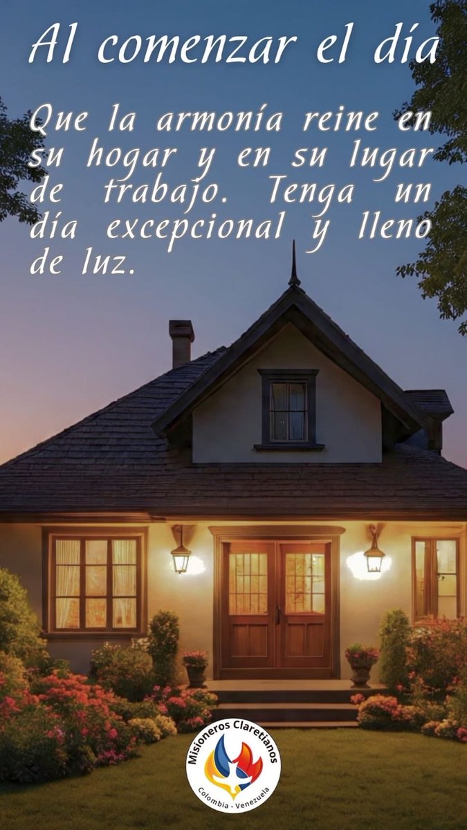 _*Al comenzar el día*_
​Que la armonía reine en su hogar y en su lugar de trabajo. Tenga un día excepcional y lleno de luz.