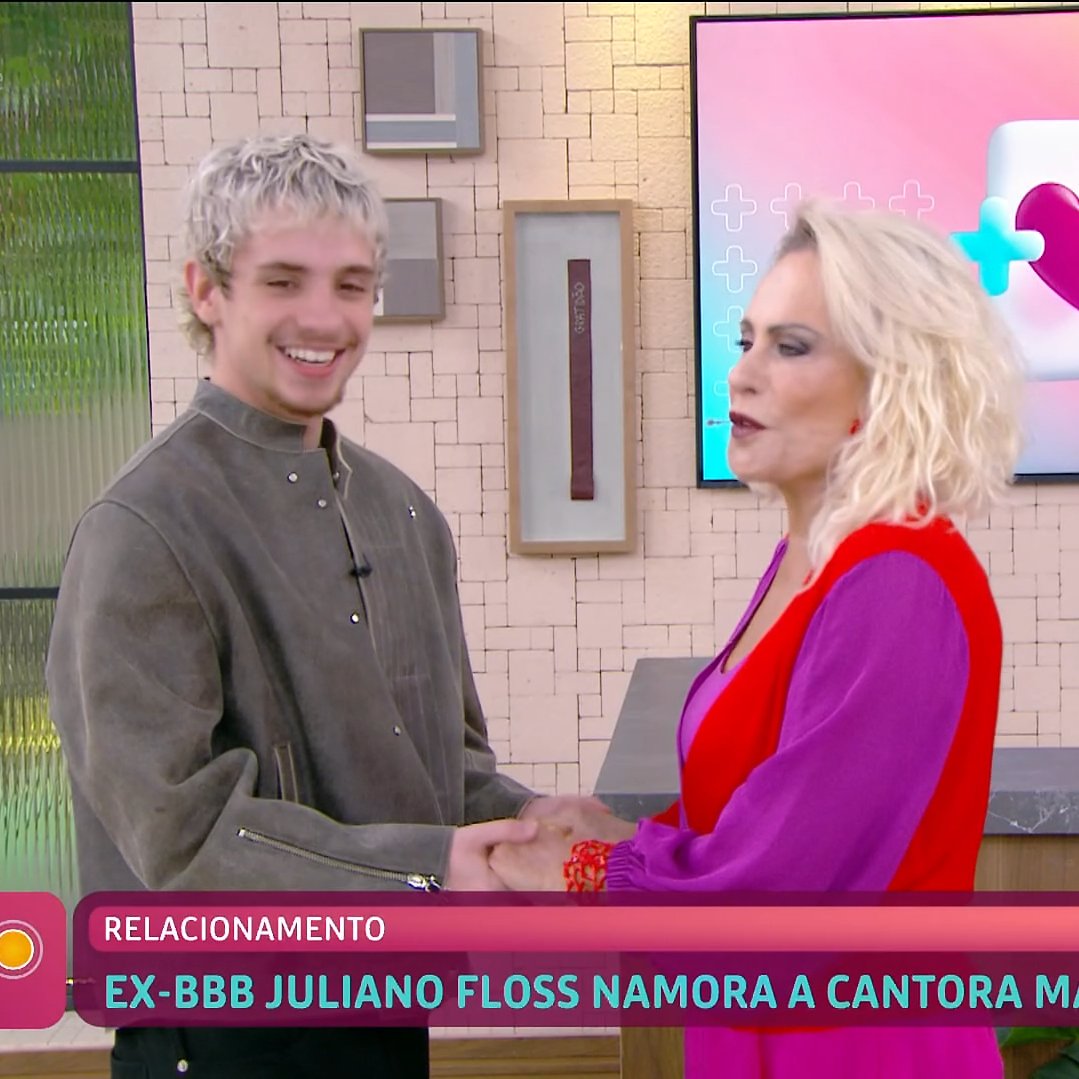 tracklist's tweet image. A cara de apaixonado de Juliano Floss falando sobre a namorada Marina Sena, para Ana Maria 🥰

"Você acredita que quando cheguei lá ela tava me esperando no quarto? 111 dias sem ver ela!" #MaisVocê