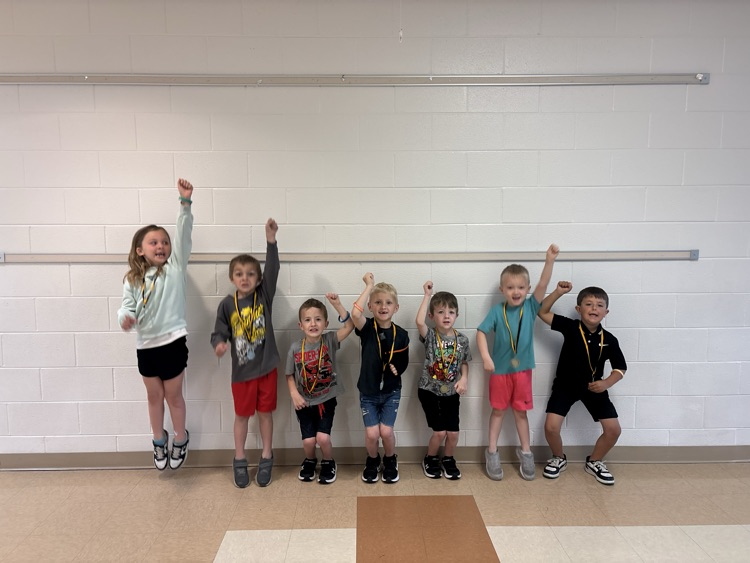 This kindergarten crew has been pumped up for Mathfact Master Friday!  They knew many math facts and used strategies to solve them. Of course, we celebrated with a super loud hallway Yeehaw. Way to go kiddos!