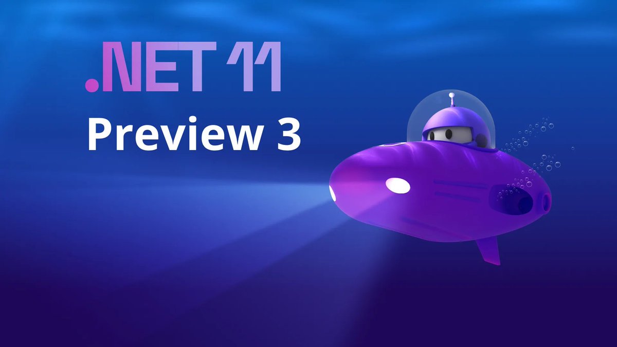 ddskier's tweet image. ICYMI📣.NET 11 Preview 3 is now available! - .NET Blog
Find out about the new features in .NET 11 Preview 3 across the .NET runtime, SDK, libraries, #ASPNETCore, .NET MAUI, C#, Entity Framework Core, container images, and more!
hubs.li/Q04d7-Xn0 #dotnet