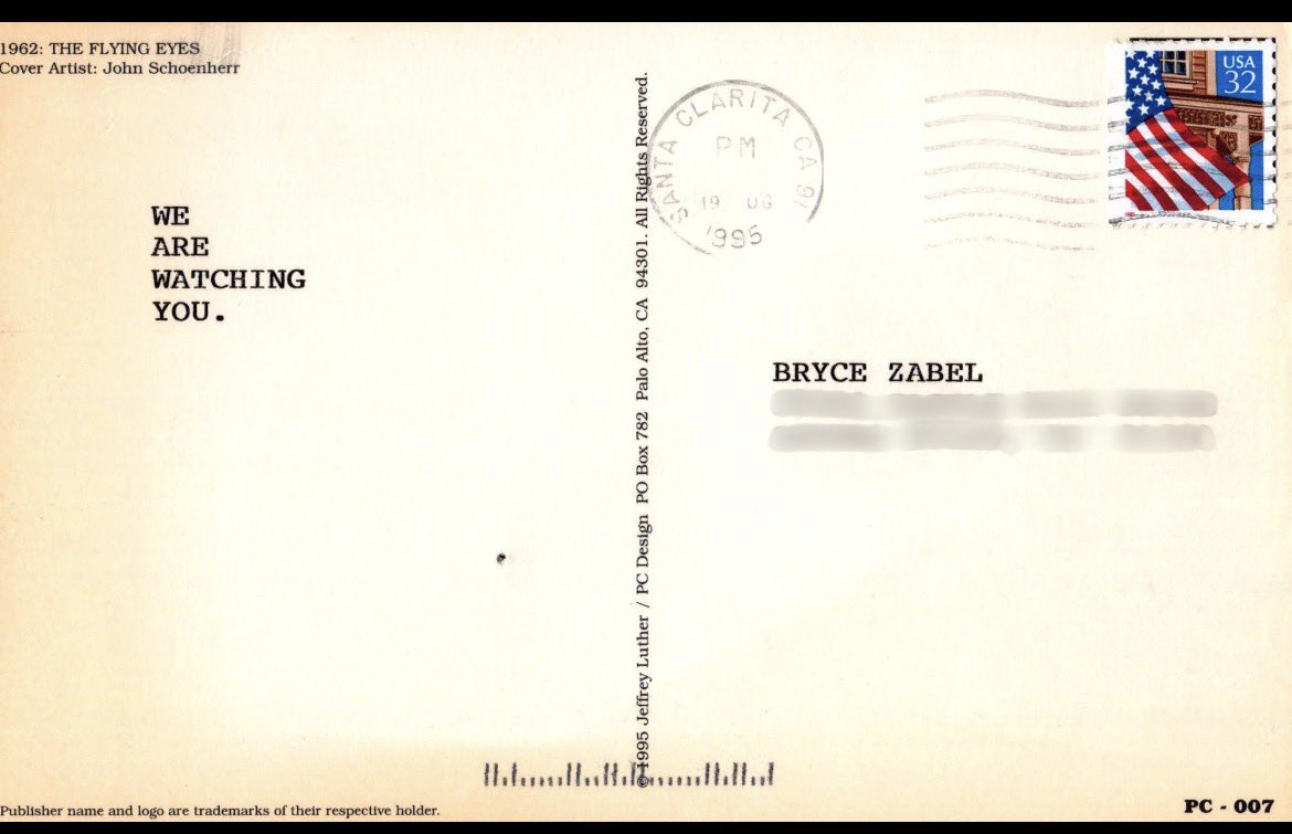 goodmorningufo's tweet image. Bryce Zabel released suspicious postcard he received over a year before Dark Skies premiered — and before they even started the pilot — warning that they were being watched. 👀​​​​​​​​​​​​​​​​​​​​​​​​​​​​​​​​​​​​​​​​​​​​​​​​​​ #ufos #ufox #aliens