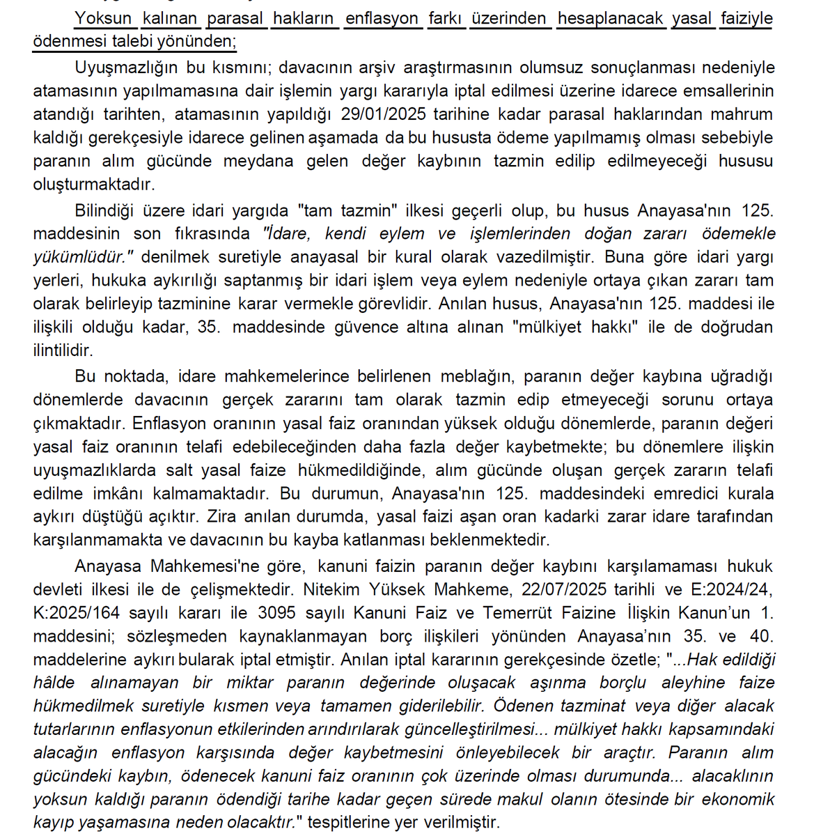 MahmutLevent44's tweet photo. Sağlık Bakanlığı bünyesinde sürekli işçi kadrosuna yerleştirilen fakat atanamayan davacı adına açılan davada ilk olarak işe iade kararı alınmış, sonrasında ise geçmişe dönük mali haklarının enflasyon farkı ile ödenmesi için ikinci bir dava açılmıştır.
🎯🎯 ANKARA 23. İDARE MAHKEMESİ, YOKSUN KALINAN PARASAL HAKLARININ ENFLASYON KARŞISINDAKİ DEĞER KAYBININ HESAPLANARAK DAVACI ÖDENMESİNE KARAR VERİLMİŞTİR.
🎯🎯BU KARAR ENFLASYON FARKI TALEBİ İLE AÇILAN TÜM DAVALAR AÇISINDAN EMSAL TEŞKİL ETMEKTEDİR.
KARARI SİZLERLE  PAYLAŞIYORUZ...