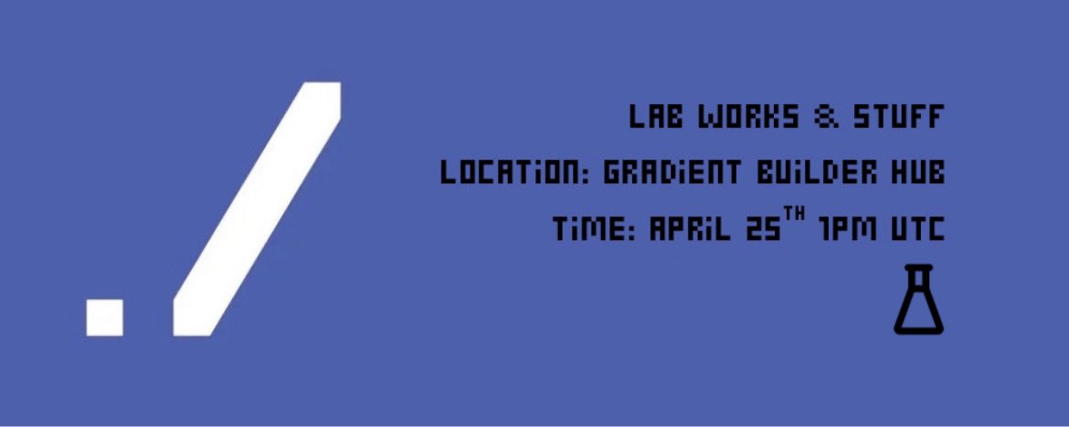 HexxRL's tweet photo. 🔬 lab works &amp; stuff

come by to see some of the recent research works of the team.

📍 location: builder hub
🗓️ time: april 25th 1pm UTC

./ 🥼 coat on @Gradient_HQ https://t.co/c3oQ1Si1VB
