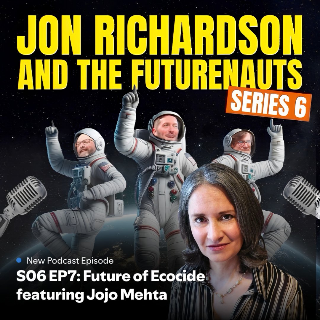 EcocideLaw's tweet photo. Latest episode of @RonJichardson &amp; the Futurenauts podcast with Stop Ecocide International's co-founder @Jojo_Mehta is out now!🎧

Listen here: https://t.co/O7SkbxfH0E

Just a few days left to DOUBLE your donation w/ @BigGive match-funding!🎉https://t.co/05EOw3Kmxv

#StopEcocide https://t.co/iZDBzVRrBu