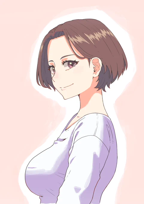 可愛いと美人の境界 シンプルですが、実に私の絵っぽくて気に入っています