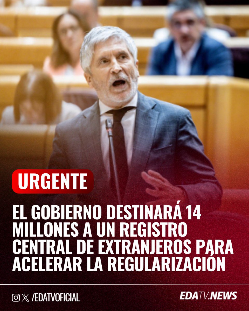 edatvoficial's tweet image. ‼️🇪🇸 | #GRAVE El Gobierno de Sánchez destinará 14 millones de euros a un nuevo Registro Central de Extranjeros para acelerar la "regularización" masiva y evitar retrasos administrativos.