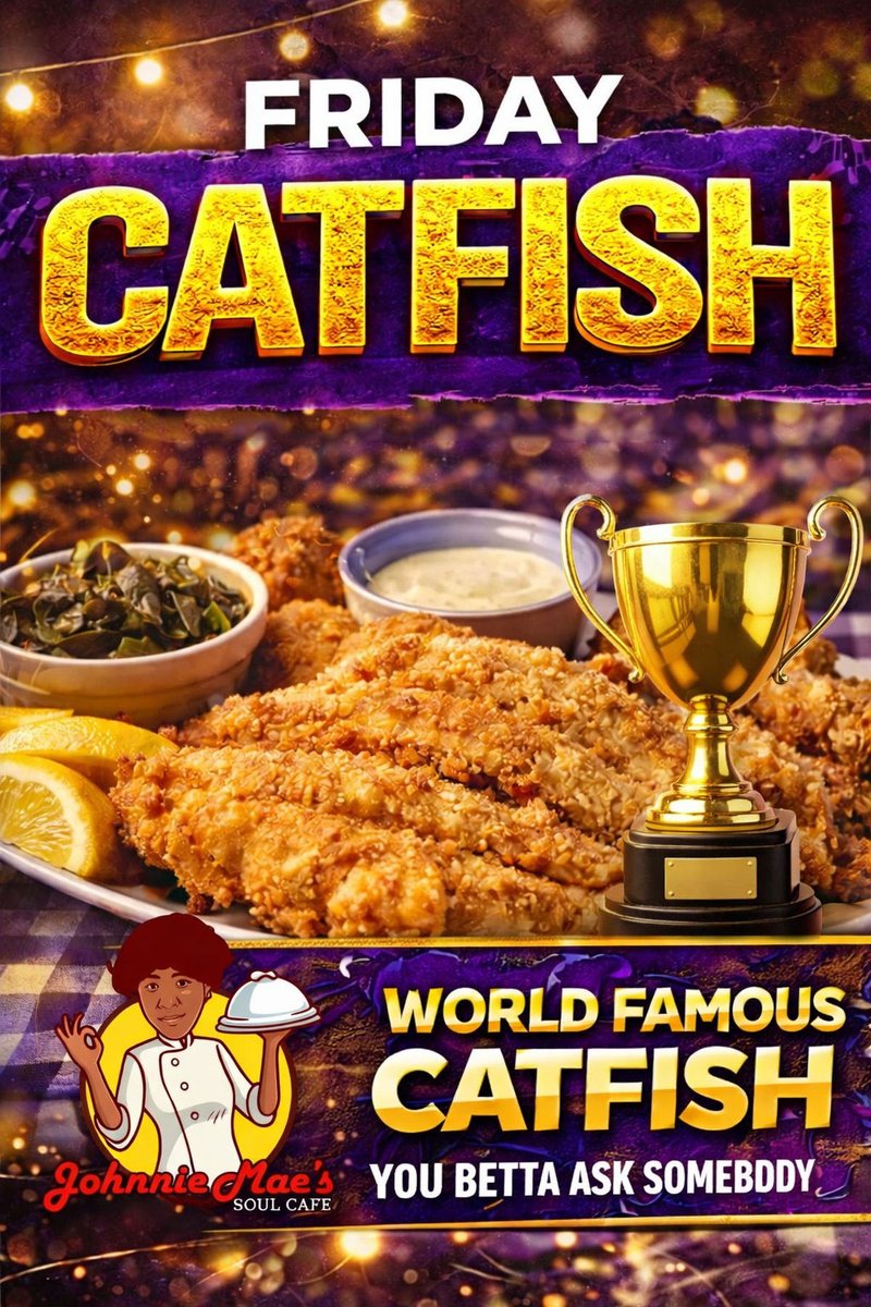 johnniemae901's tweet image. 🔥 CATFISH FRIDAY 🔥

Memphis, it’s going DOWN 🐟

Hot, crispy, made-to-order catfish all day at Johnnie Mae’s 🍽️

📷 969 E McLemore Ave, Memphis, TN

Pull up &amp;amp; don’t miss it 👀
#CatfishFriday #MemphisEats #SoulFood
