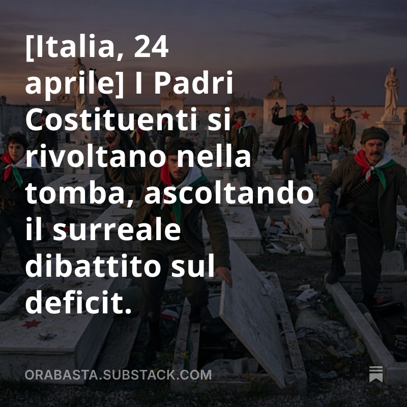 Padri Costituenti si rivoltano nella tomba, ascoltando il surreale dibattito sul deficit.
Superbonus spacca i conti e diventa alibi per tutti - Meloni sfiora il deficit 3% ma l’errore vero vale miliardi - Rimland eurasiatico decide il futuro tra Cina Russia e alleanze marittime