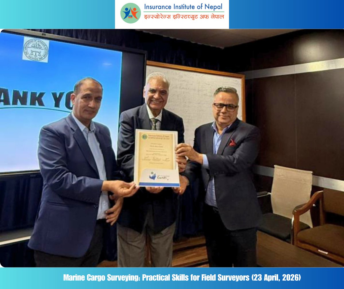 institute2075's tweet image. A proud moment as we successfully concluded our training on Global Best Practices in Cargo Claims Management, followed by the certificate distribution ceremony.
#CareerGrowth #surveyors #InsuranceTraining #knowledge #ProfessionalDevelopment