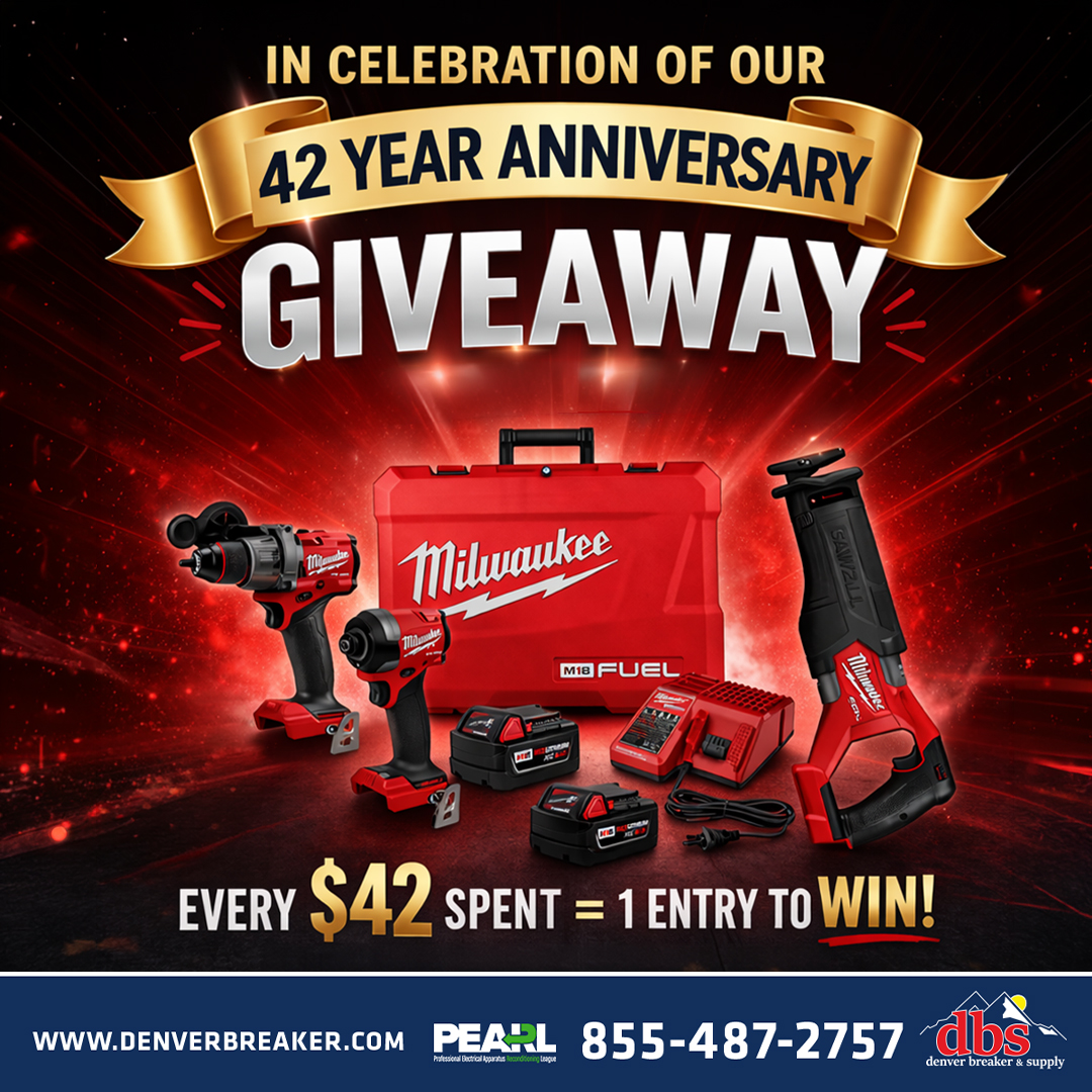 DenverBreaker's tweet photo. To celebrate our 42nd Anniversary, we’re giving you a chance to win the ultimate Milwaukee tool set. For every $42 you spend in the month of April, you’ll get one entry to win! https://t.co/pfRPAhfcJd
